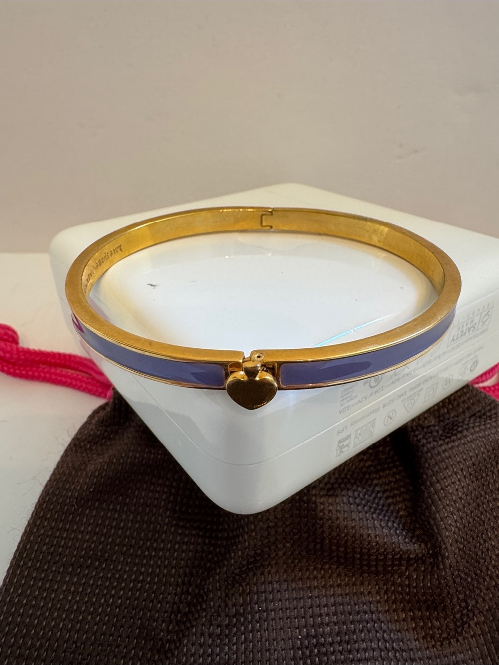 kate spade Gold Tone Hinged Bangle Bracelet